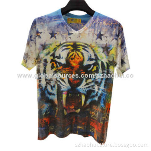 Men's new design personalized t-shirt with plastisol print, 3D effect, OEM brand is available